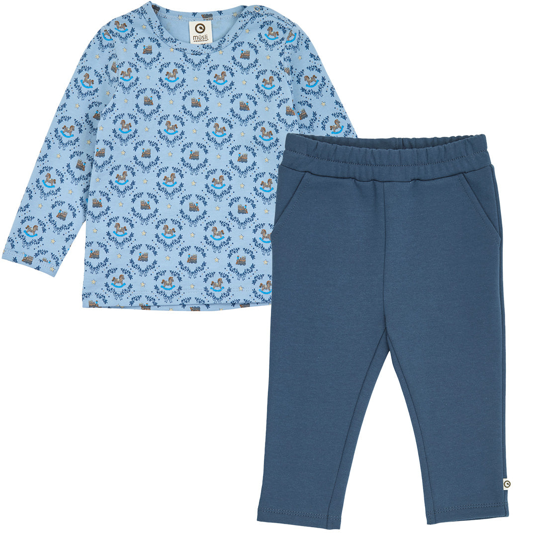 Heritage Train Baby Set – Soft blue/ Navy/ Oak