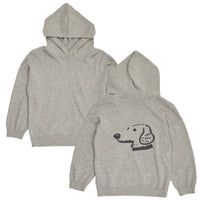Dogs Knit Hoodie – Pale greymarl