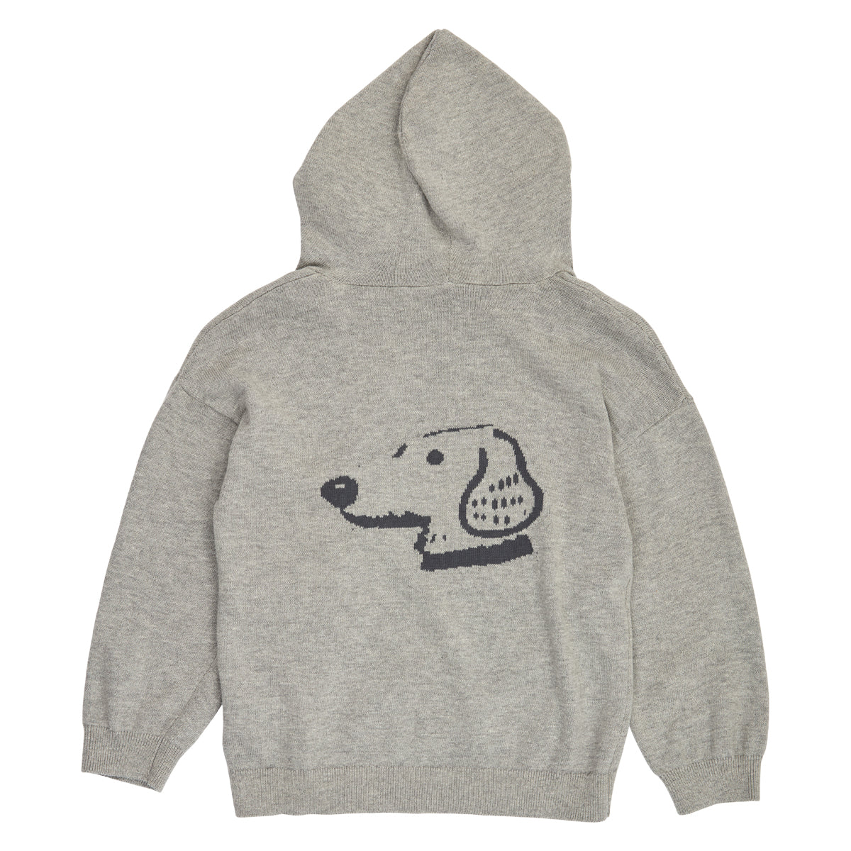 Dogs Knit Hoodie – Pale greymarl