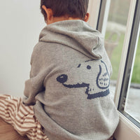 Dogs Knit Hoodie – Pale greymarl