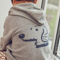 Dogs Knit Hoodie – Pale greymarl