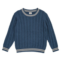 Knit Cable Sweater – Navy