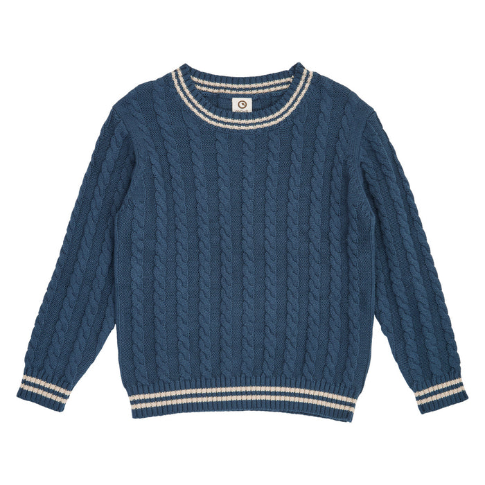 Knit Cable Sweater – Navy