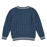 Knit Cable Sweater – Navy