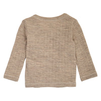 Woolly rib l/s cardigan – Balsam melange