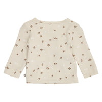 Clover cardigan – Oat/ Balsam cream/ Walnut