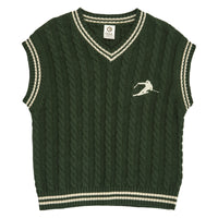 Knit Cable Vest – Forest green