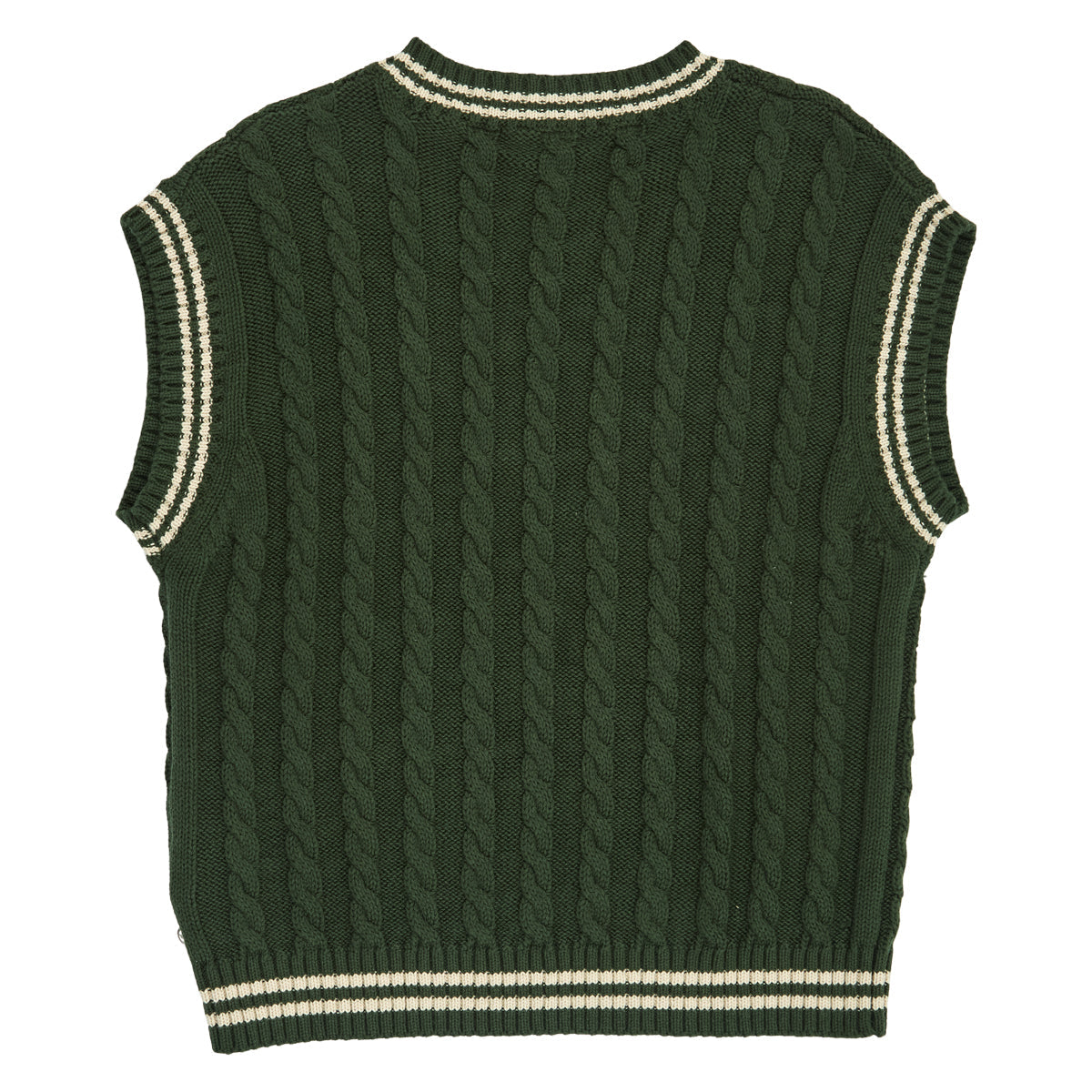Knit Cable Vest – Forest green