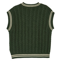 Knit Cable Vest – Forest green