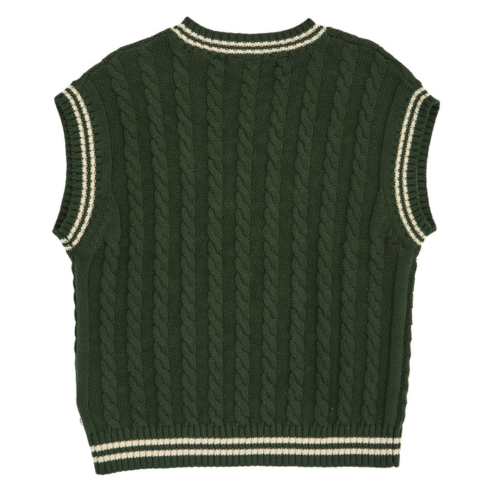 Knit Cable Vest – Forest green