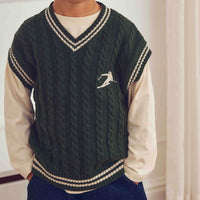 Knit Cable Vest – Forest green