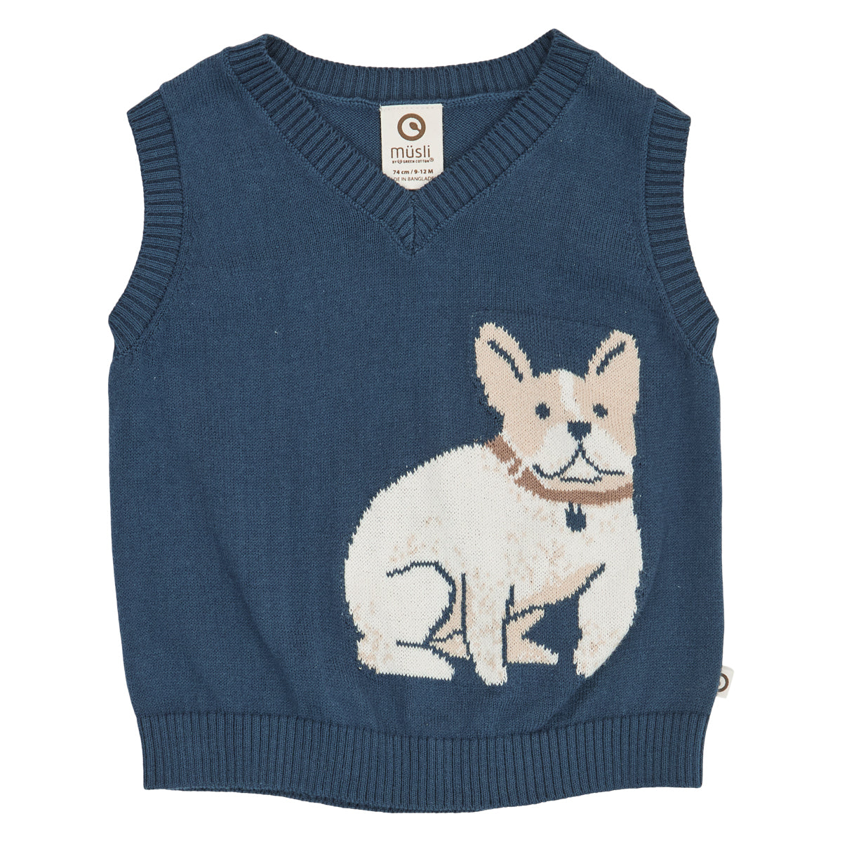 Old English Knit Vest Baby – Navy