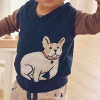 Old English Knit Vest Baby – Navy