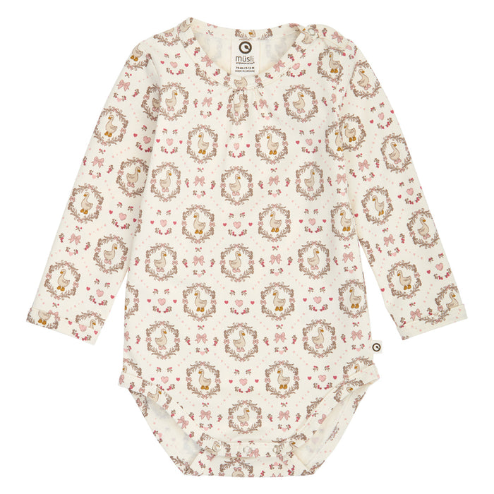 Heritage Duck L/S Gather Body – Balsam cream/ Blush/ Baroque rose
