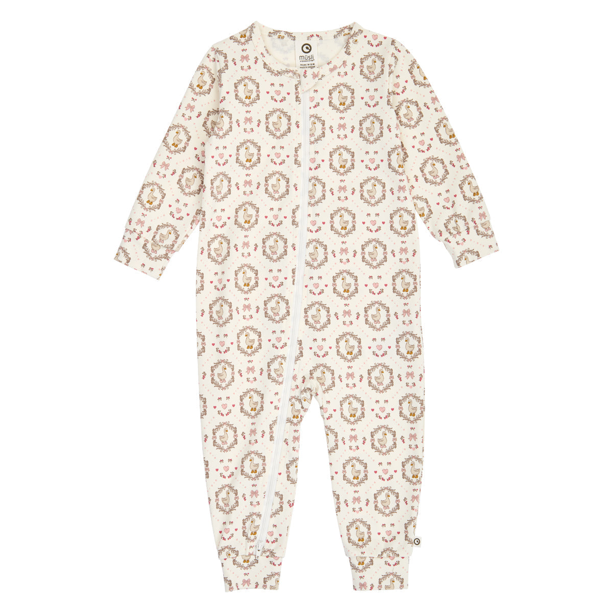 Heritage Duck Zip Bodysuit – Balsam cream/ Blush/ Baroque rose