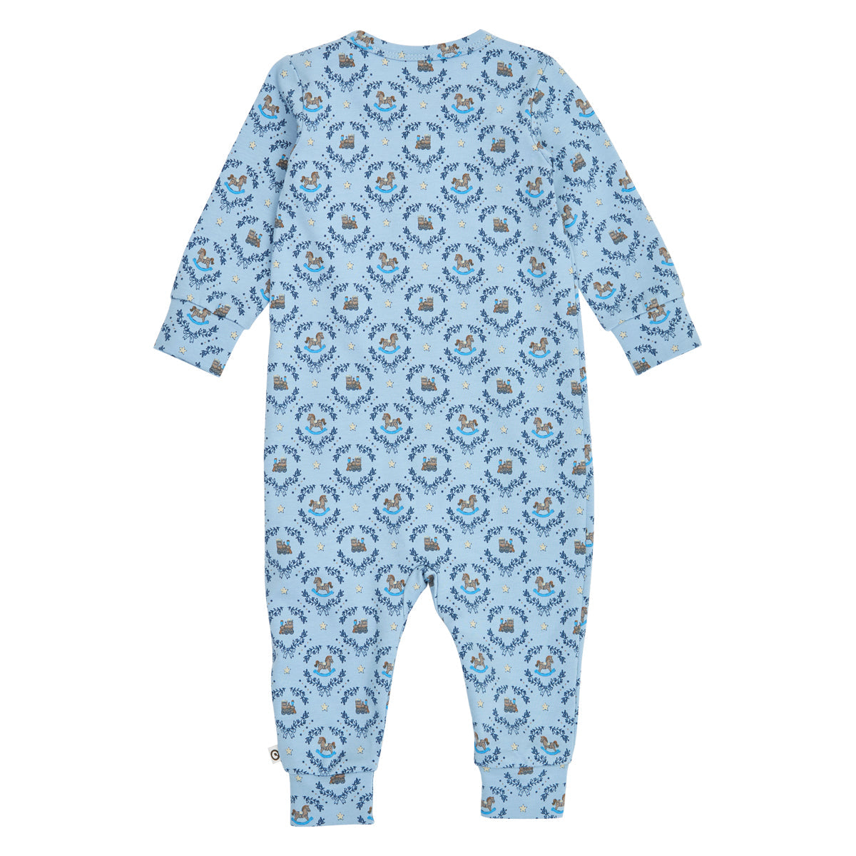Heritage Train Zip Bodysuit – Soft blue/ Navy/ Oak