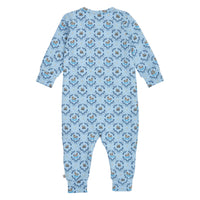 Heritage Train Zip Bodysuit – Soft blue/ Navy/ Oak