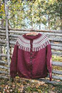Bordeaux islandsk sweater